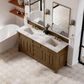 James Martin Vanities Brookfield 72" Double Bathroom Vanity in Honey Oak with 3cm Carrara White Marble Top and Rectangular Sinks, , large