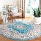 Safavieh Aria ARA116M 6"6" Round Blue and Ivory Area Rug, , large