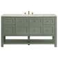 James Martin Vanities Breckenridge 60" Single Bathroom Vanity in Smokey Celadon with 3 cm Victorian Silver Quartz Top and Rectangular Sink, , large