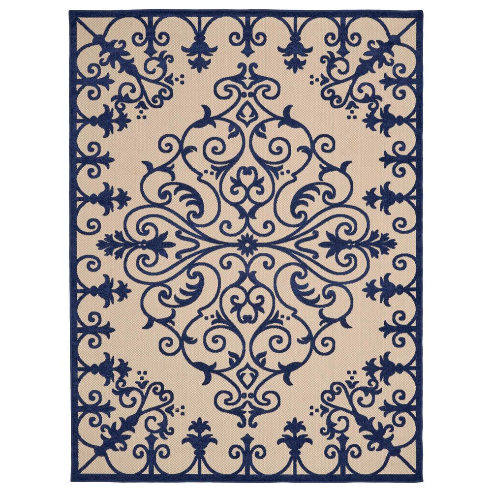 Nourison Aloha ALH12 9"6" x 13" Navy Area Rug, , large