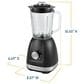 West Bend 4-Speed Glass Jar Multi-Function Blender with Travel Cup in Black, , large