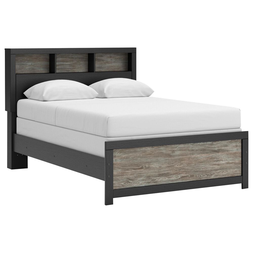 Ashley Broachmyn Full Bookcase Bed in Black and Gray, , large