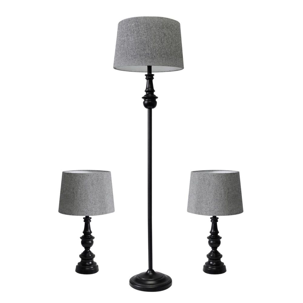 Adesso Chandler Floor and Table Lamp Set in Dark Bronze (Set of 3), , large