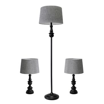 Adesso Chandler Floor and Table Lamp Set in Dark Bronze (Set of 3), , large