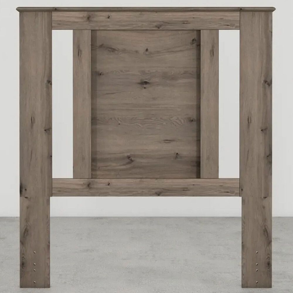 Lemoore Essential Twin Panel Headboard with Side Style in Weathered Gray Ash, , large