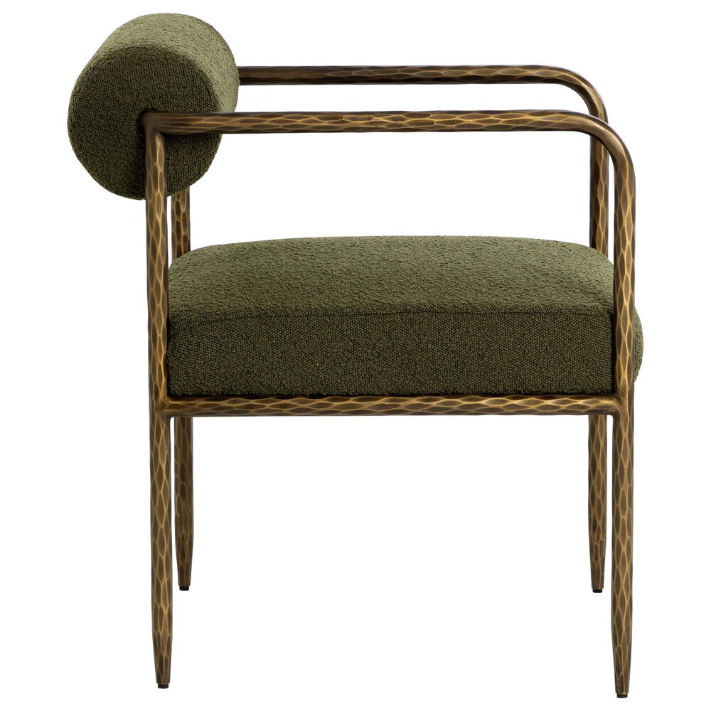 Club Collection By Sunpan Ajani Arm Chair with Copenhagen Olive Cushion in Antique Brass, , large