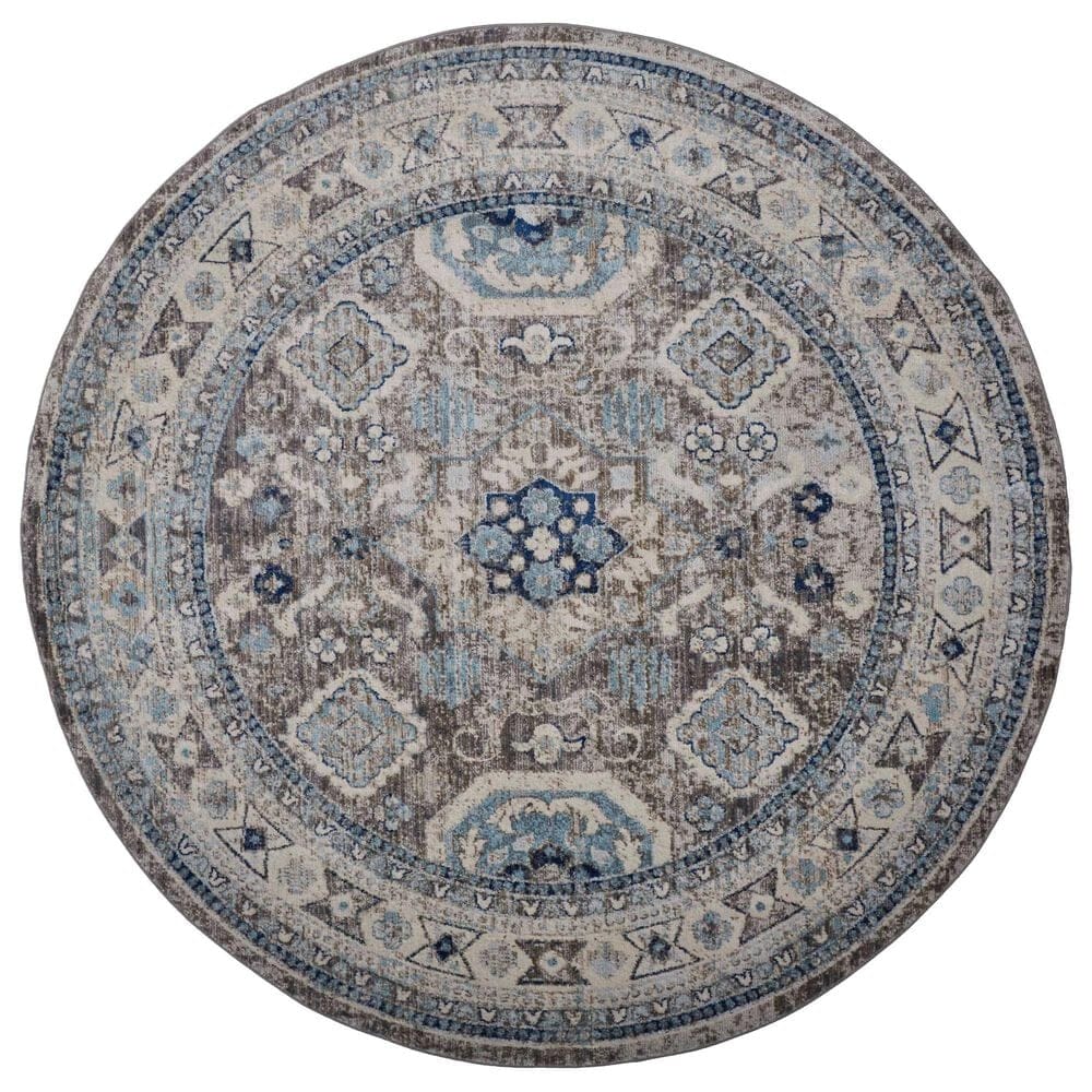 Feizy Rugs Bellini 7'10" Round Blue Area Rug, , large