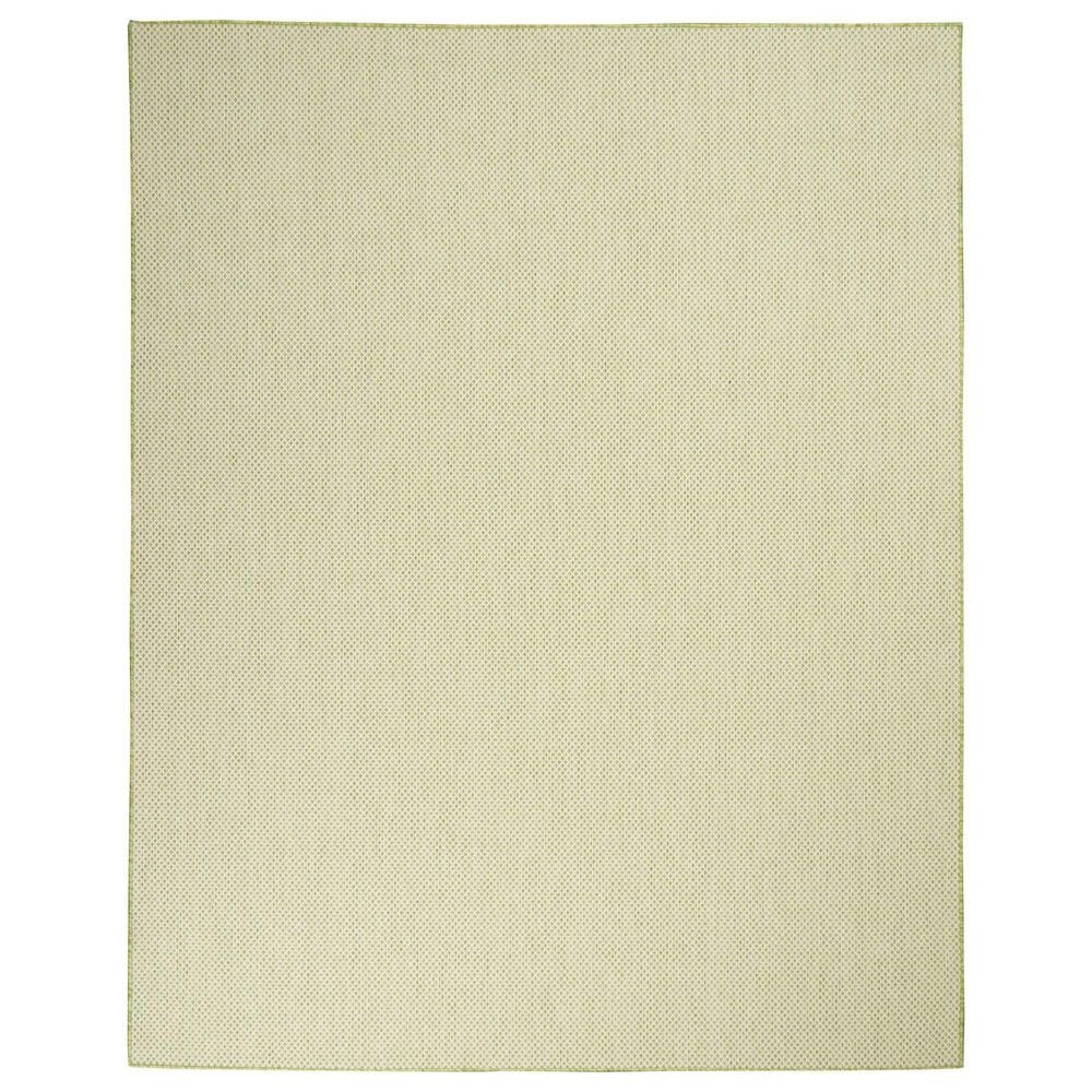 Nourison Courtyard Ivory and Green 9&#39; x 12&#39; Indoor/Outdoor Area Rug, , large