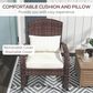 Hearth and Haven Outdoor Adirondack Rocking Chair with Dark Brown Frame in Cream White, , large