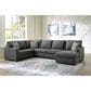 Ashley Edenfield 3-Piece Left Facing U-Shaped Sectional with Chaise in Charcoal, , large