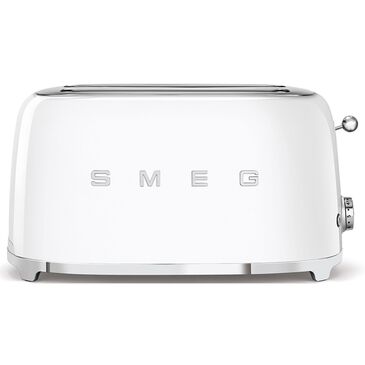 SMEG 4-Slice Retro Style Toaster in White and Stainless Steel, , large