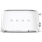 SMEG 4-Slice Retro Style Toaster in White and Stainless Steel, , large