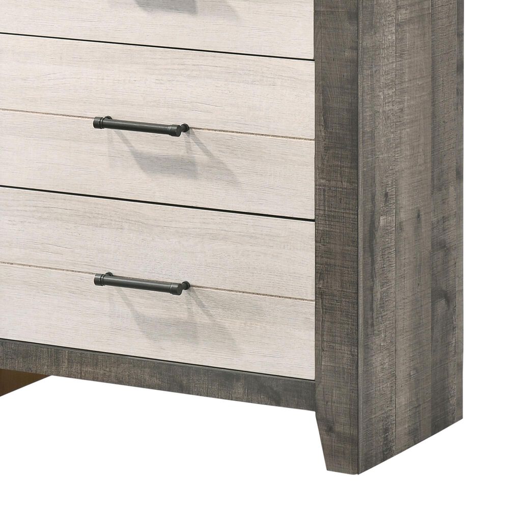 Crown Mark Rhett 4-Drawer Chest in Gray and White, , large