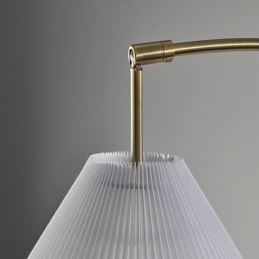 Adesso Delaney Arc Lamp in White and Gold, , large