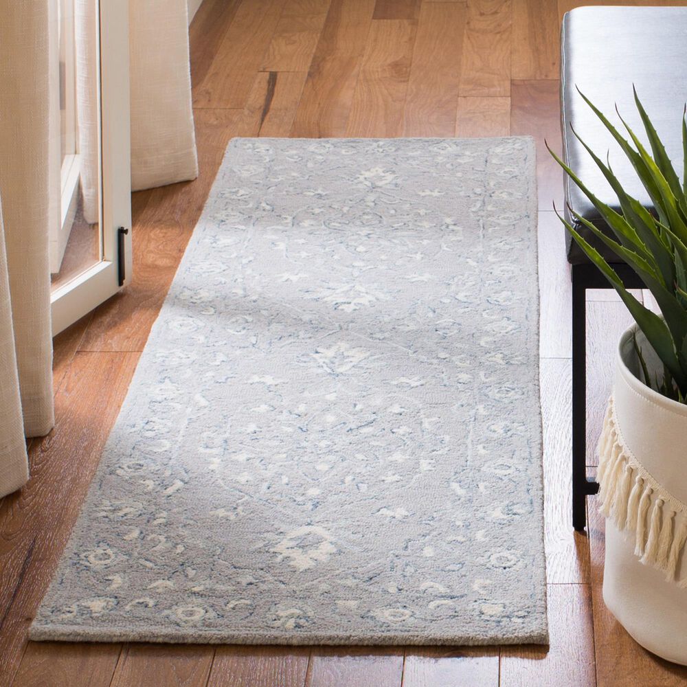 Safavieh Micro-Loop MLP504F 2&#39;3&quot; x 8&#39; Light Grey and Ivory Runner, , large