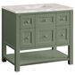 James Martin Vanities Breckenridge 36" Single Bathroom Vanity in Smokey Celadon with 3 cm Victorian Silver Quartz Top and Rectangular Sink, , large
