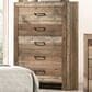 Crown Mark Elmer 5-Drawer Chest in Rustic Brown, , large