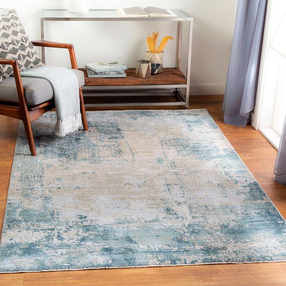 Surya Brunswick 2&#39; x 3&#39; Dusty Sage, Light Gray, Olive, Pale Blue, Taupe, Teal and Navy Area Rug, , large