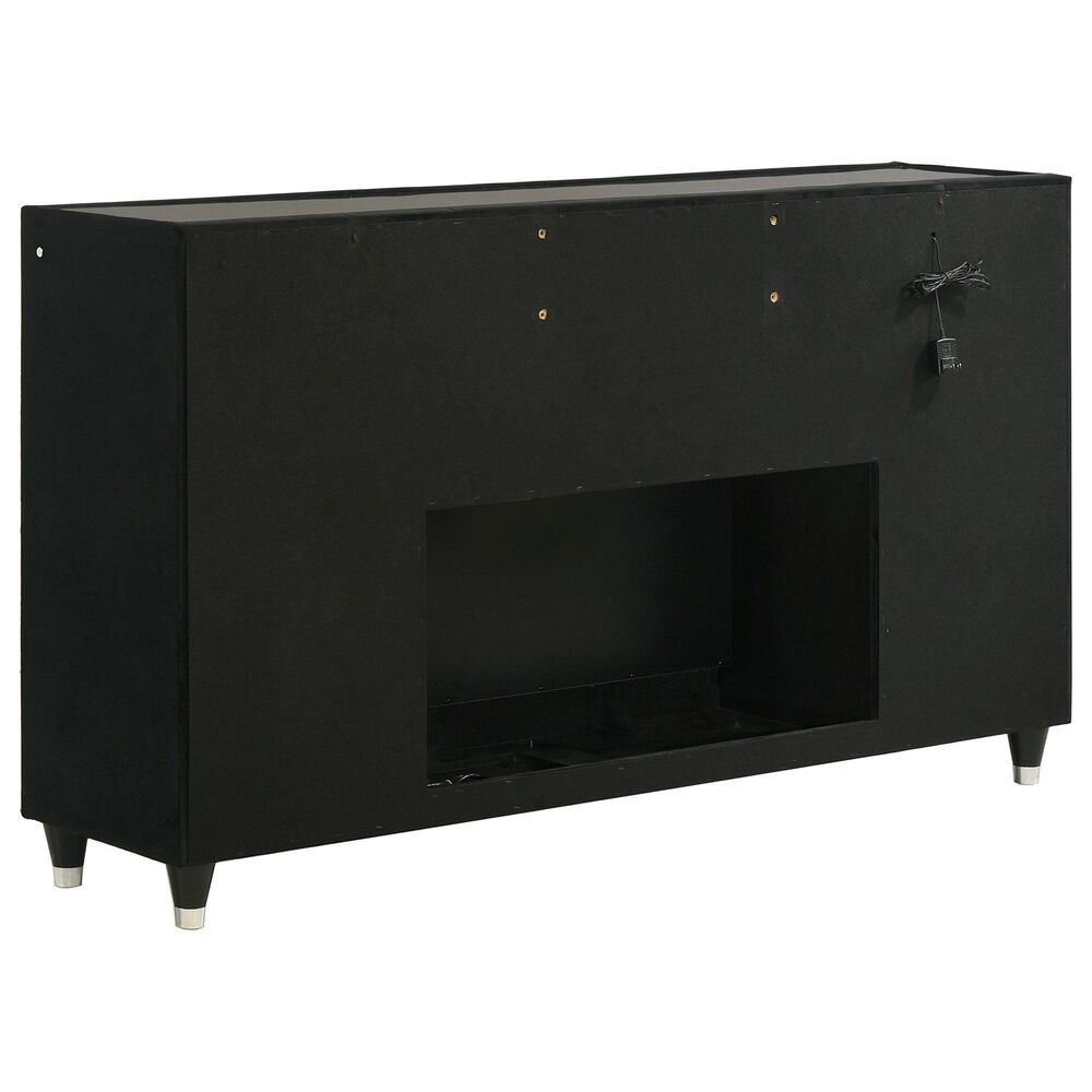 Pacific Landing Lorient Queen 5 Piece Set in Black with Fireplace, , large