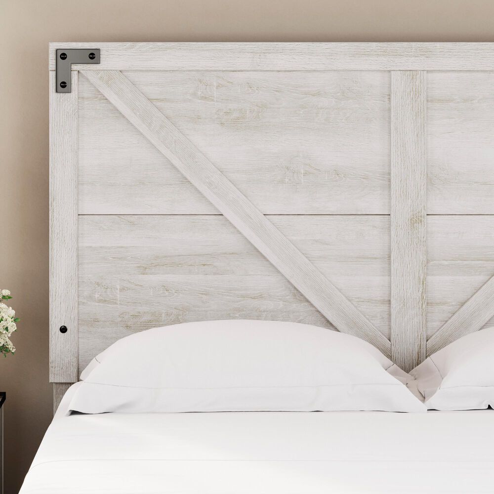Ashley Shawburn Queen Platform Bed in White and Dark Charcoal Gray, , large
