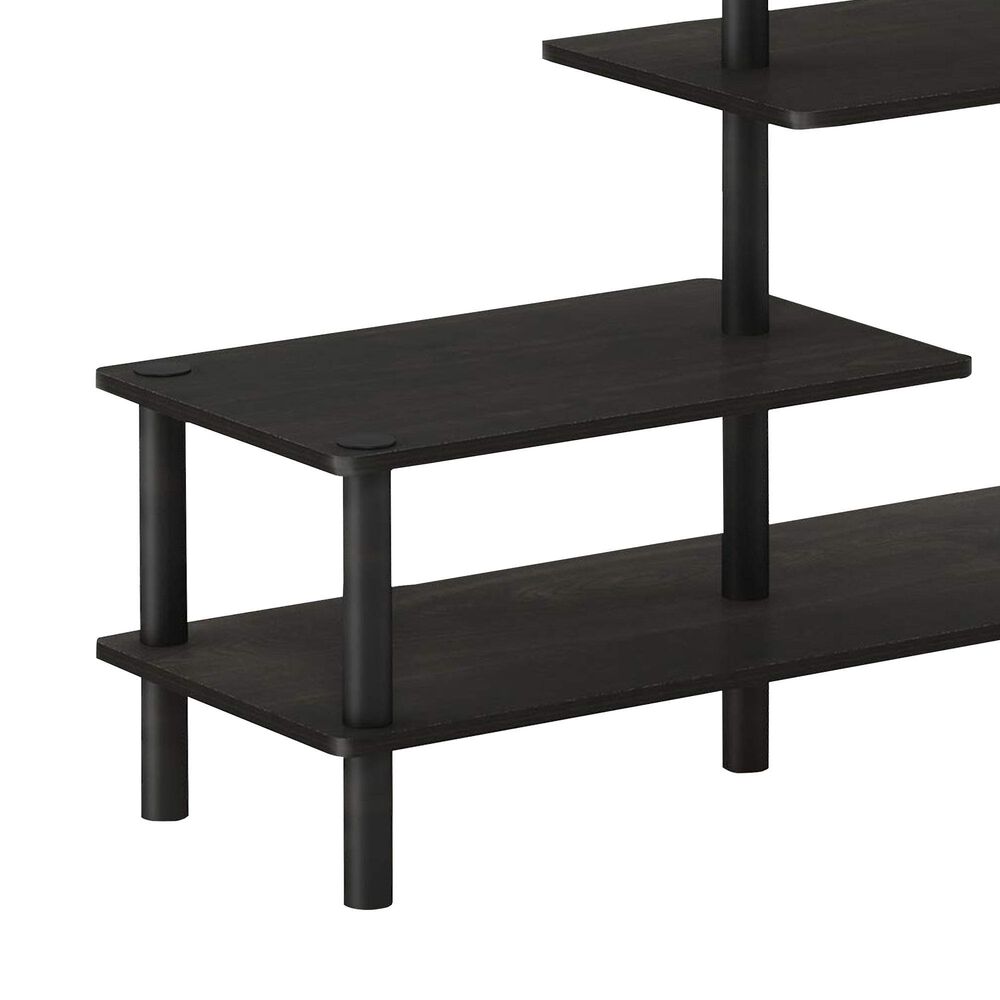 HOMLUX Turn-N-Tube 3-Tier Side Display Rack in Espresso and Black, , large