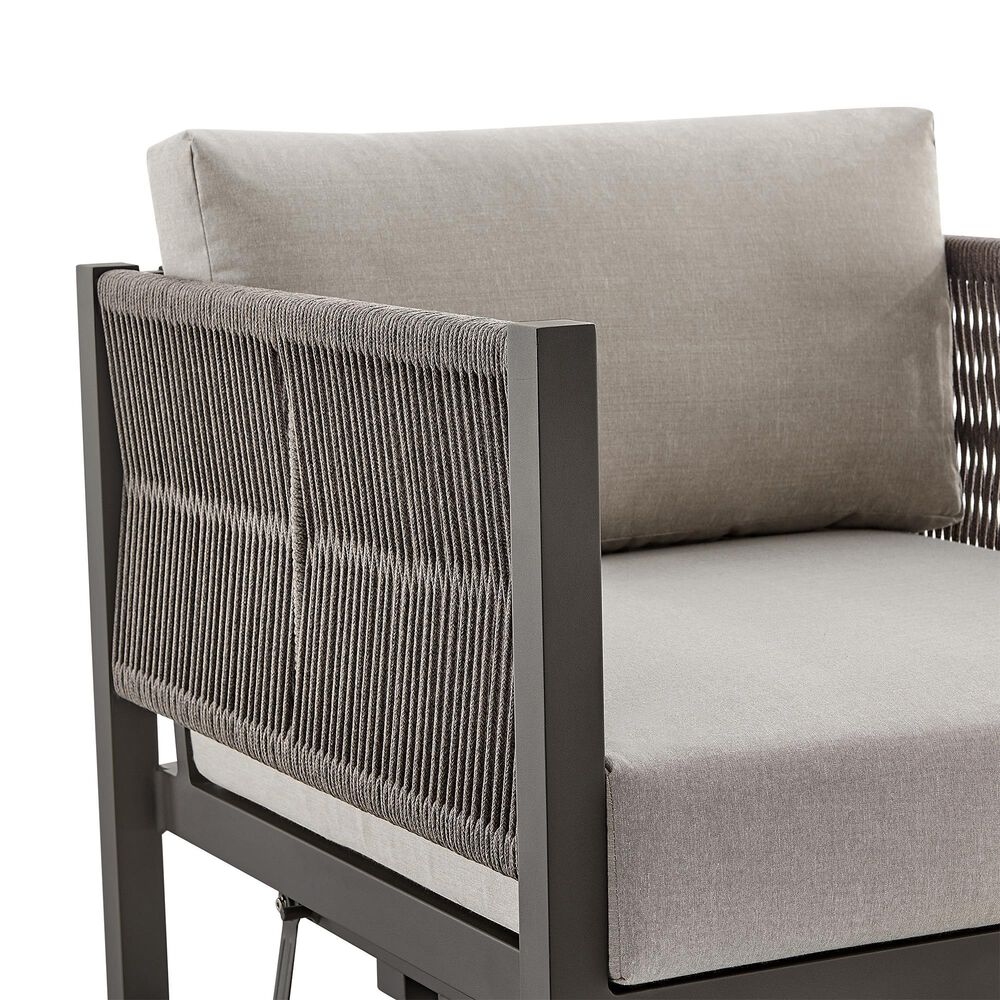 Hearth and Haven Mareike Outdoor Patio Swivel Glider Lounge Chair in Gray, , large