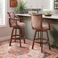 Linon Home Decor Brandon Swivel Bar Stool in Cherry, , large
