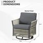 Sunwell Garden Patio Swivel Glider Chair in Dark Gray (Set of 2), , large