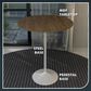 Leisuremod LeisureMod Verve Collection Modern Bar Height Table White Base with 36 Round Dark Walnut MDF Top, , large