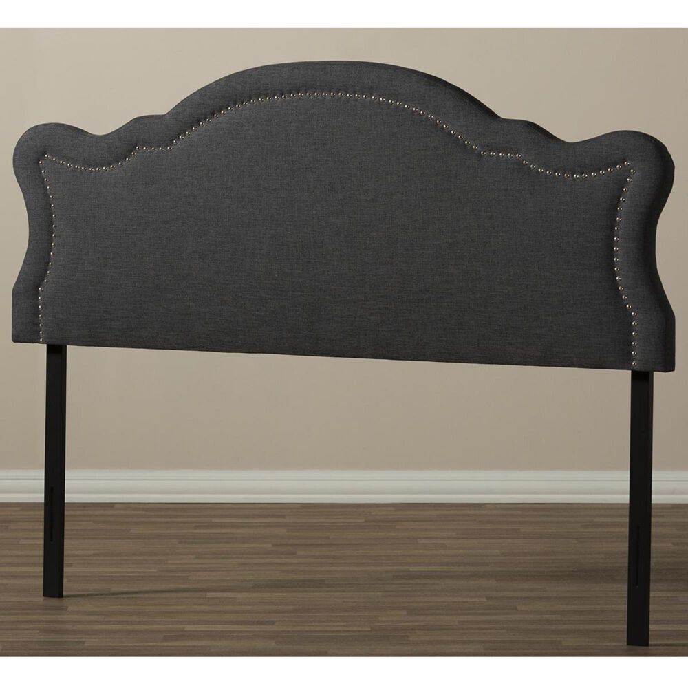 Baxton Studio Avery Queen Headboard in Dark Grey, , large