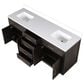 Lexora Home Abbey 72" Double Bathroom Vanity in Brown Oak with 2 cm White Quartz Top and Rectangular Sinks, , large