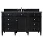 James Martin Vanities Brittany 60" Single Bathroom Vanity in Black Onyx with 3 cm Parisien Bleu Quartz Top and Rectangular Sink, , large