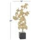 Maple and Jade Handmade Floral Decorative Sculpture in Satin Gold and Dark Gray, , large