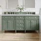 James Martin Vanities Brittany 72" Double Bathroom Vanity in Smokey Celadon with 3 cm Arctic Fall Solid Surface Top and Rectangular Sinks, , large