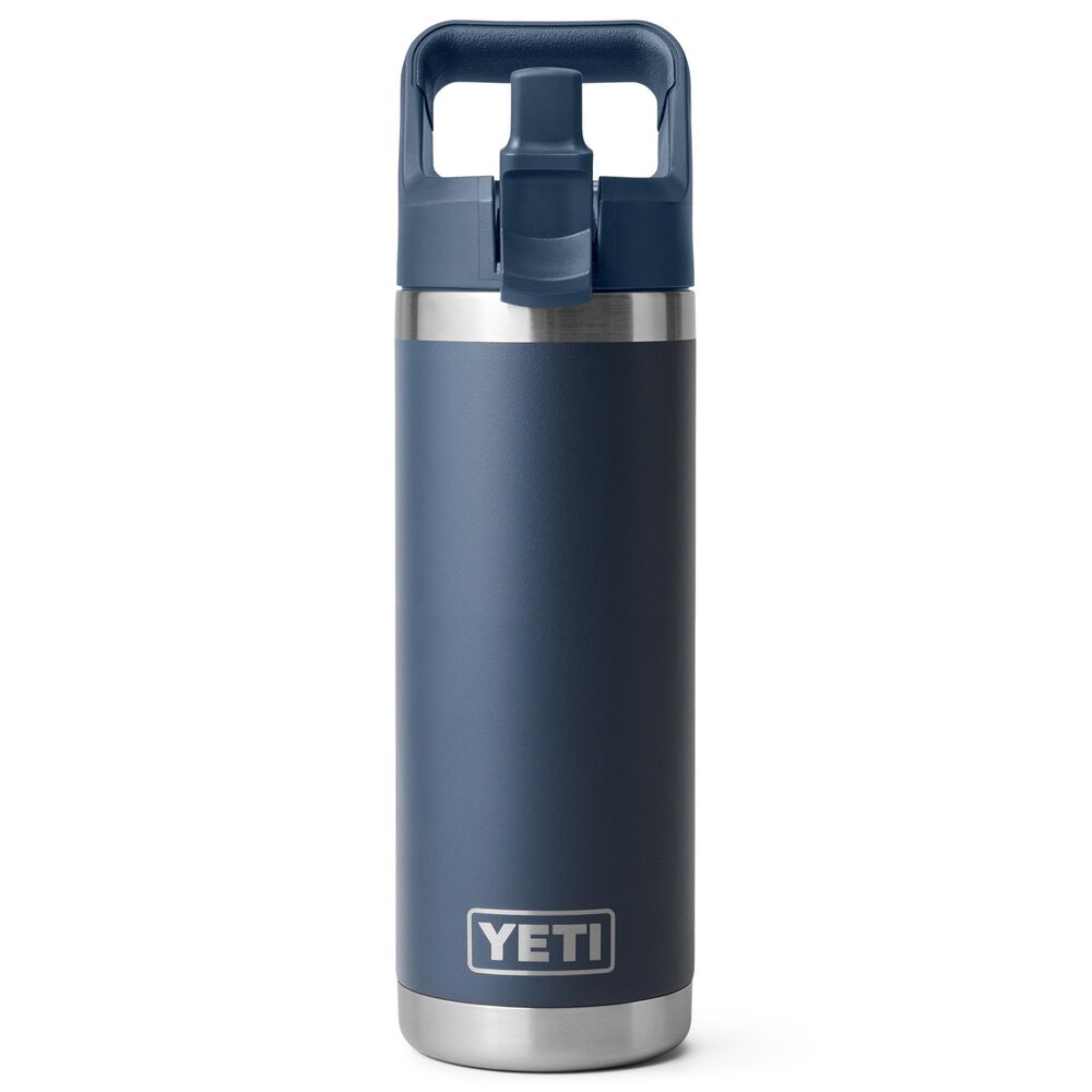 YETI Rambler 18 Oz Water Bottle with Color-Matched Straw Cap in Navy, , large