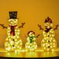 HOMLUX 3-Piece Snowman Set with LED Lights in White, , large