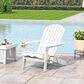 Hearth and Haven Bellwood Outdoor Foldable Adirondack Chair with Cup Holder in White, , large