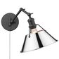 Golden Lighting Orwell 1-Light Wall Sconce in Matte Black and Chrome, , large