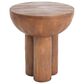 Hearth and Haven Iris Outdoor Round Side Table with 3 Cylindrical Legs in Brown, , large