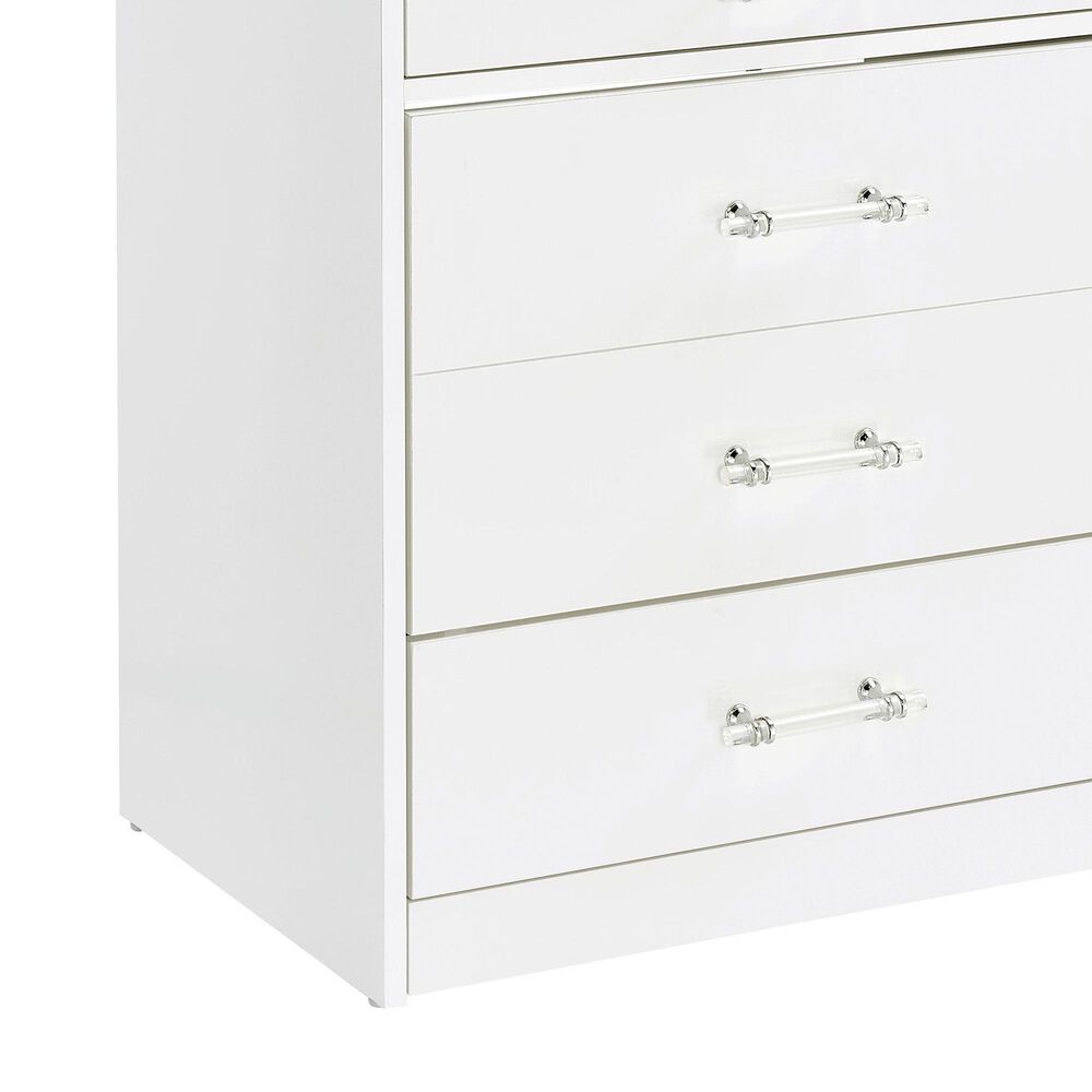 Pacific Landing Danbury 3-Drawer Makeup Vanity Set in White High Gloss, , large