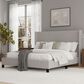 The Monday Company Holborn King Beige Upholstered Platform Wingback Bed in Black, , large