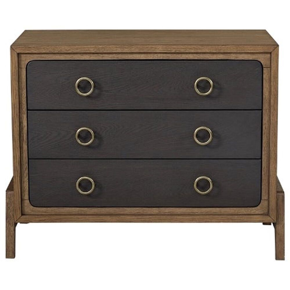 Sterling Timber Elure King Upholstered and Strap Panel Bed with Dresser Bachelor Chest and 2 Nightstands in Latte, , large