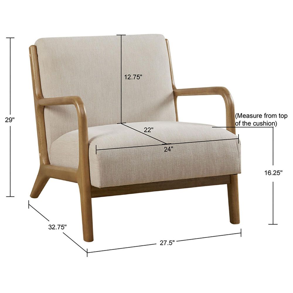 Hearth and Haven Novak Lounge Chair in Cream, , large