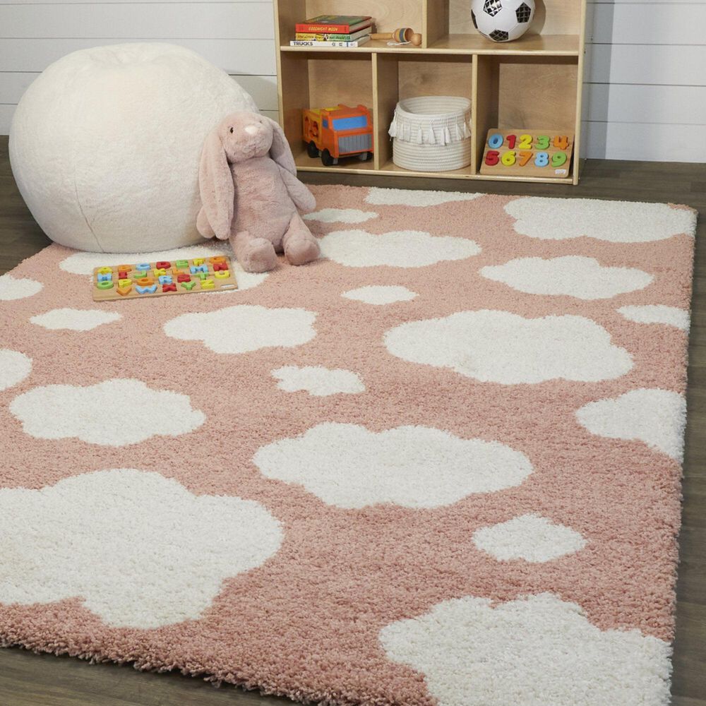 Balta Rugs Clouds 5&#39;3&quot; x 7&#39; Pink Kids Area Rug, , large