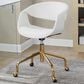 Lumisource Curvo Task Chair with White Cushion in Gold, , large