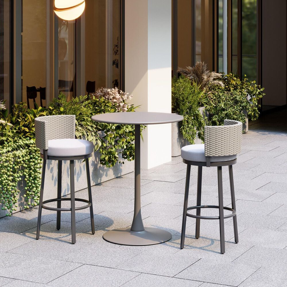 Zuo Modern Midnight Wave Patio Barstool in White, , large