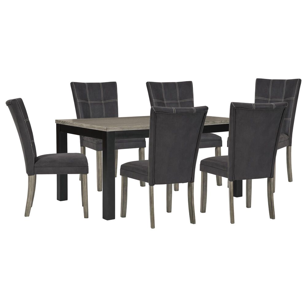 Signature Design by Ashley Dontally 7 Piece Dining Set in Gray Washed and Black, , large
