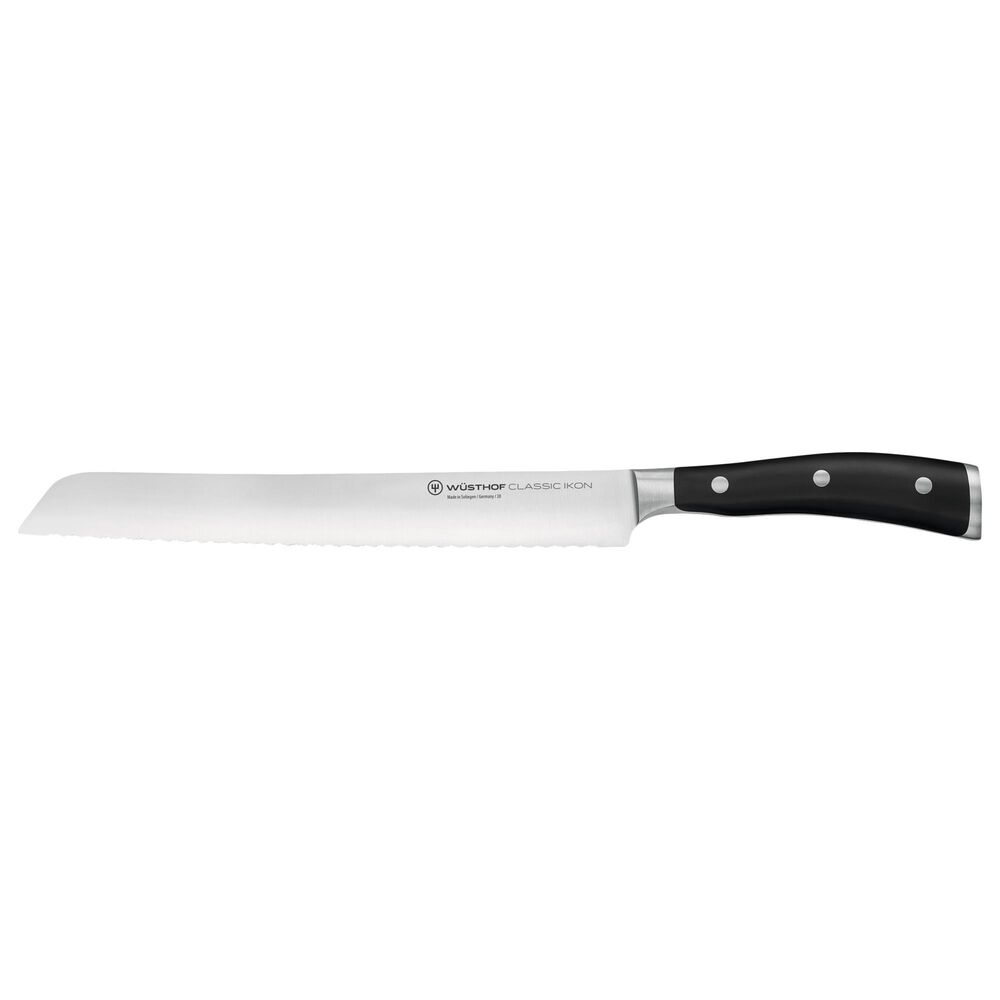 Wusthof Classic Ikon 9" Bread Knife in Stainless Steel and Black, , large
