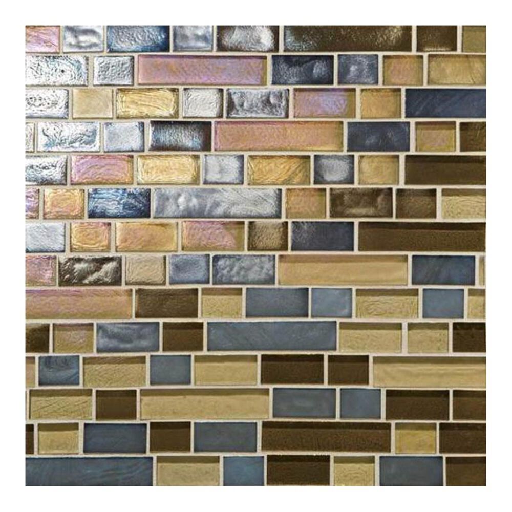 Dal-Tile Glass Horizons Pacific Blend 12" x 12" Glass Mosaic Sheet, , large