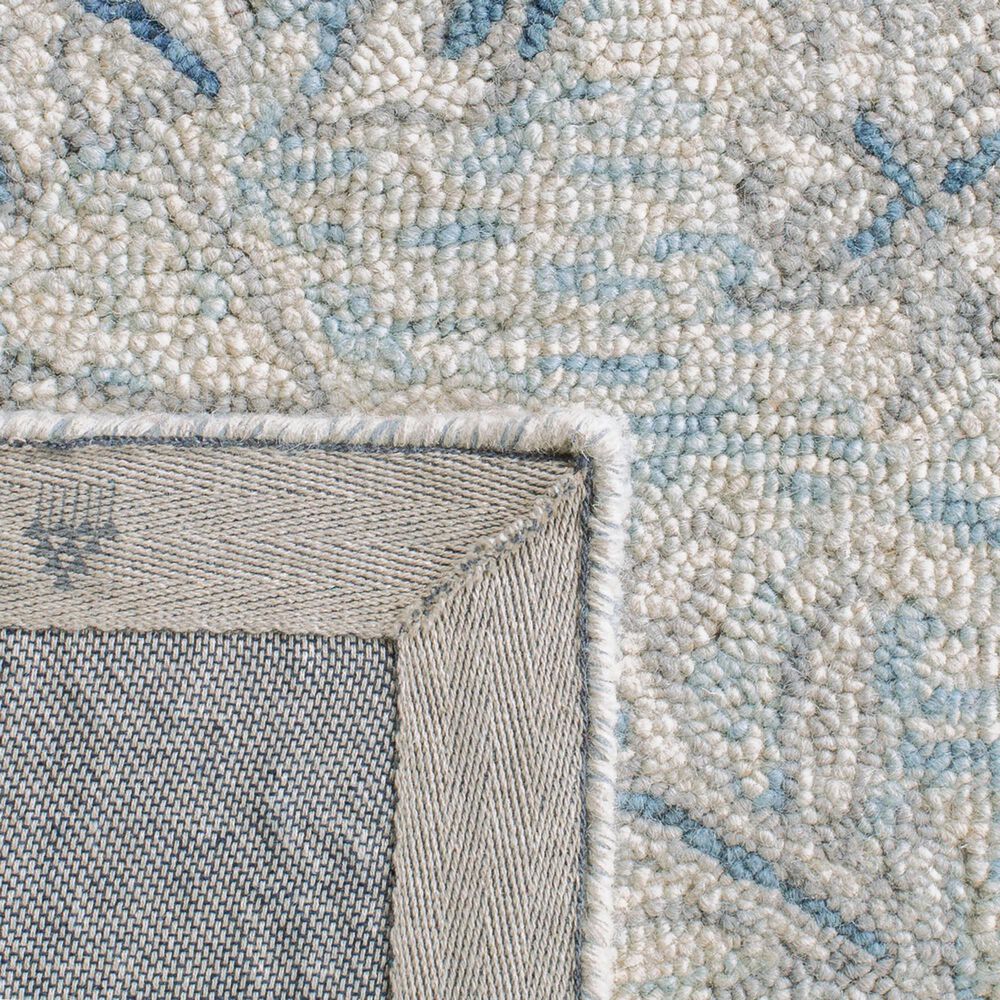 Safavieh Micro-Loop MLP506M 5&#39; Square Light Blue and Ivory Area Rug, , large